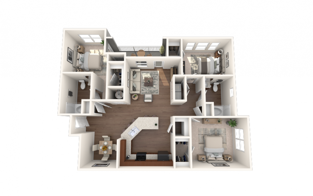 The Dove - 3 bedroom floorplan layout with 2 baths and 1430 square feet. (Vinyl)