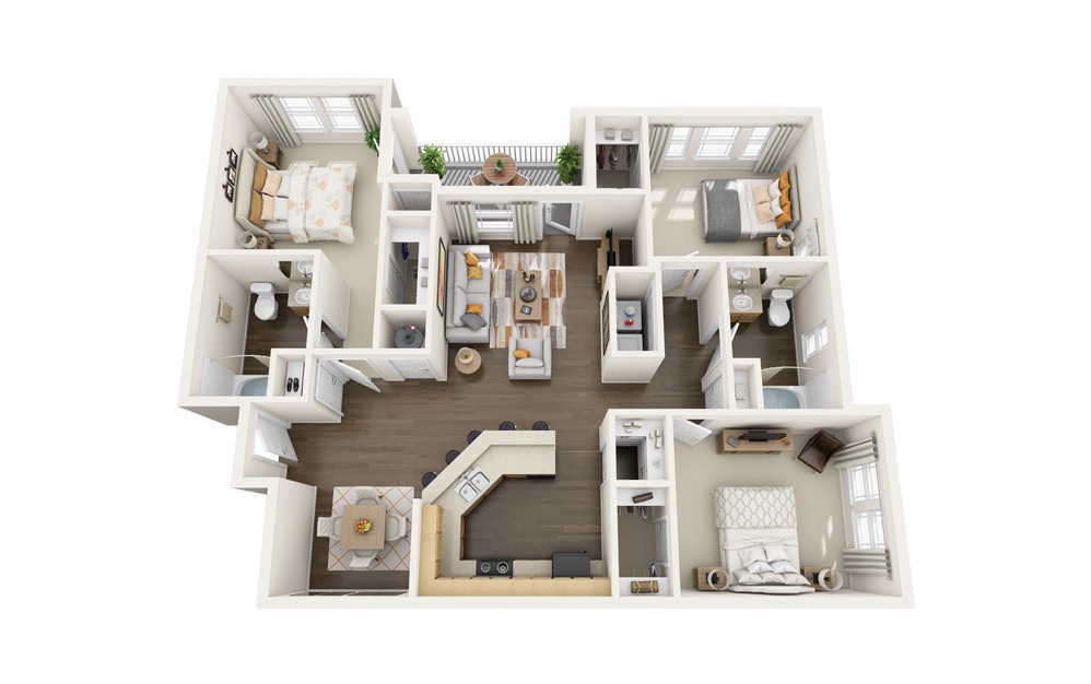 The Dove - 3 bedroom floorplan layout with 2 baths and 1430 square feet. The Dove - 3 bedroom floorplan layout with 2 baths and 1430 square feet.
